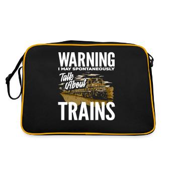 Train Trains Hobby Train Spotter Amoureux du chemin de fer - Sac Retro - noir/or - Dos