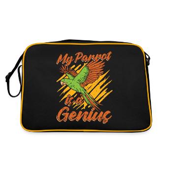 My Parrot Is A Genius Bird Owner Parrot Lover - Retro Bag - black/gold - Back