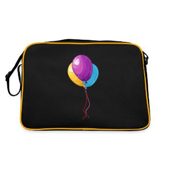 Colorful Balloons Celebration Whimsy Motif - Retro Bag - black/gold - Back