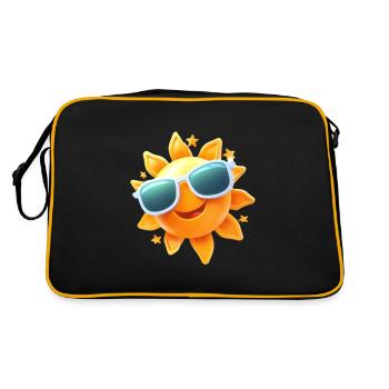Sonniges Lächeln Mit Cooler Sonnenbrille - Retro Tasche - Schwarz/Gold - Hinten