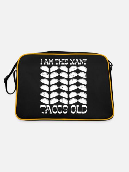 30. Geburtstag 30 Jahre Geburtstag 30 Taco - Retro Tasche - Schwarz/Gold - Hinten