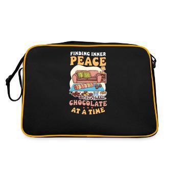 Maman de yoga à la recherche de la paix intérieure, un chocolat à la fois - Sac Retro - noir/or - Dos