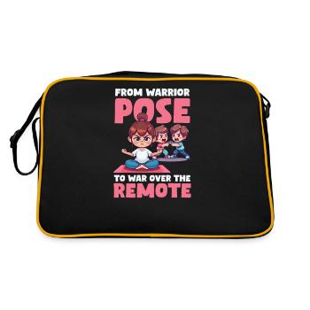 Maman de yoga de la pose du guerrier à la guerre à distance - Sac Retro - noir/or - Dos