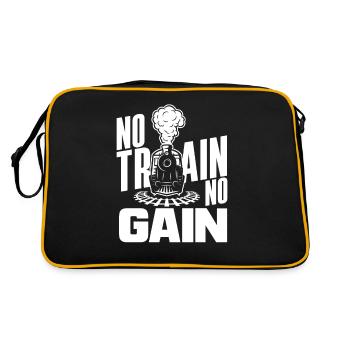 Funny Train Lover Trains Locomotive Gift - Retro Bag - black/gold - Back
