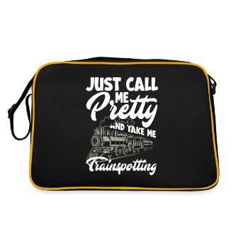 Funny Train Lover Trains Locomotive Gift - Retro Bag - black/gold - Back