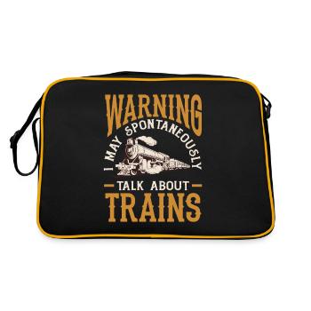 Funny Train Lover Trains Locomotive Gift - Retro Bag - black/gold - Back
