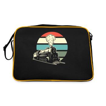Funny Train Lover Trains Locomotive Gift - Retro Bag - black/gold - Back