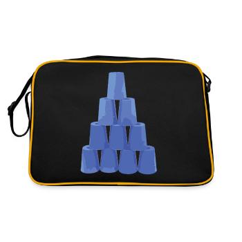 Stapeln Von Bechern Speed Stacker - Retro Tasche - Schwarz/Gold - Hinten