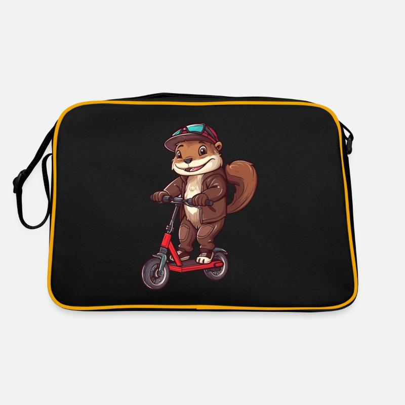 Otter Roller - Retro Tasche - Schwarz/Gold