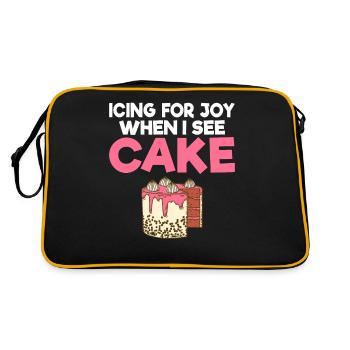 Cake Lover Cake Gift - Retro Tasche - Schwarz/Gold - Hinten