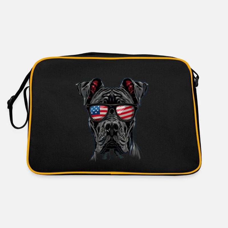 Great Dane with American Sunglasses Retro Tasche