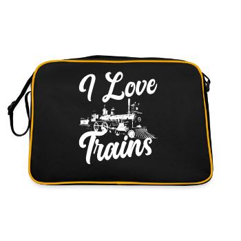 J’aime Train Trains Hobby Train Spotter - Sac Retro - noir/or - Dos