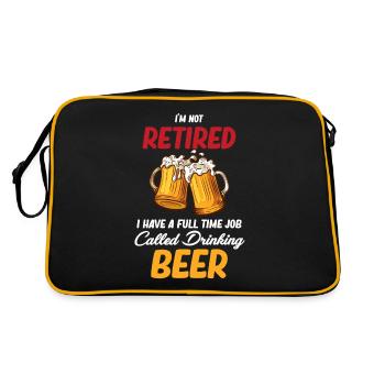 Ich Bin Nicht Im Ruhestand, Ich Habe Einen - Retro Tasche - Schwarz/Gold - Hinten