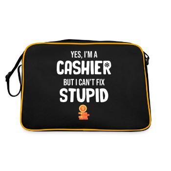Oui, je suis caissière, mais je ne peux pas tuer les imbéciles - Sac Retro - noir/or - Dos