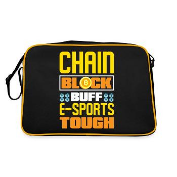 Blockchain, E-sports Tough Blockchain Crypto - Sac Retro - noir/or - Dos