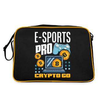 Cryptocurrency Rewards Gaming Blockchain Gamer - Retro Tasche - Schwarz/Gold - Hinten