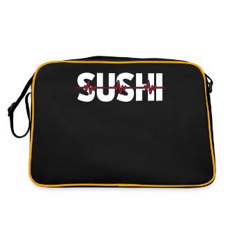 Sushi Ekg Heartbeat - Retro Bag - black/gold - Back