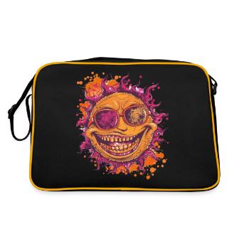 Soleil avec motif de lunettes de soleil cool - Sac Retro - noir/or - Dos