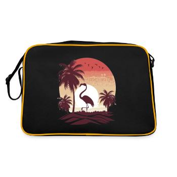 Flamingo Illustration - Retro Bag - black/gold - Back