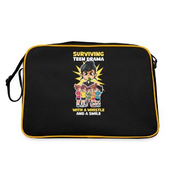 Volley-ball Maman Survivant Teen Drama Whistle Smile - Sac Retro - noir/or - Dos