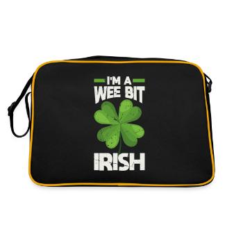 Wee Bit Irish Glücksklee Festliche Grafik - Retro Tasche - Schwarz/Gold - Hinten