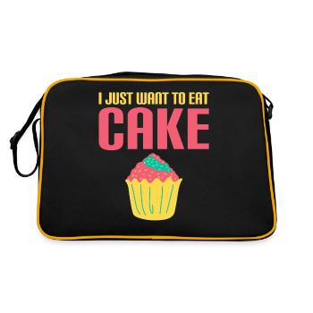 Cake Lover Cake Gift - Retro Tasche - Schwarz/Gold - Hinten