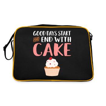 Cake Lover Cake Gift - Retro Bag - black/gold - Back