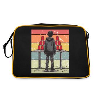 Stapeln Von Bechern Speed Stacker - Retro Tasche - Schwarz/Gold - Hinten