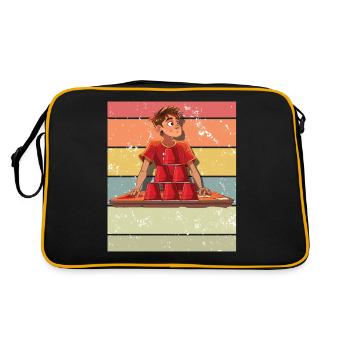 Stapeln Von Bechern Speed Stacker - Retro Tasche - Schwarz/Gold - Hinten