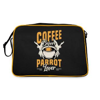 Parrot Lover Coffee Before Bird Owner Coffee Lover - Retro Bag - black/gold - Back