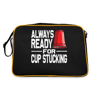 Stapeln Von Bechern Speed Stacker - Retro Tasche - Schwarz/Gold - Hinten