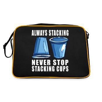 Stapeln Von Bechern Speed Stacker - Retro Tasche - Schwarz/Gold - Hinten