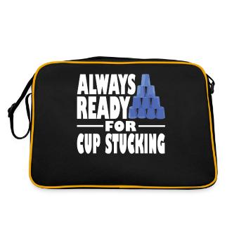 Stapeln Von Bechern Speed Stacker - Retro Tasche - Schwarz/Gold - Hinten