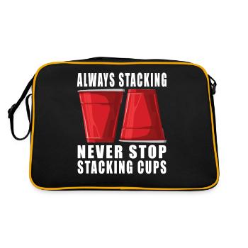 Stapeln Von Bechern Speed Stacker - Retro Tasche - Schwarz/Gold - Hinten