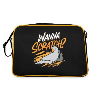 African Grey Wanna Scratch Birdwatcher Ornithology - Retro Tasche - Schwarz/Gold - Hinten