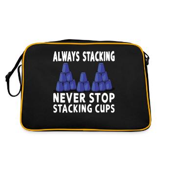 Stapeln Von Bechern Speed Stacker - Retro Tasche - Schwarz/Gold - Hinten