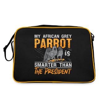 Mon perroquet gris africain est ornithologue gris africain - Sac Retro - noir/or - Dos