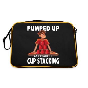 Stapeln Von Bechern Speed Stacker - Retro Tasche - Schwarz/Gold - Hinten