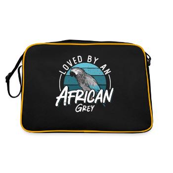 Gris africain aimé par un propriétaire d’oiseau gris africain - Sac Retro - noir/or - Dos