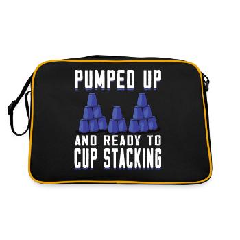 Stapeln Von Bechern Speed Stacker - Retro Tasche - Schwarz/Gold - Hinten