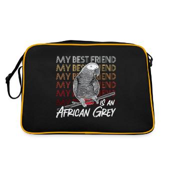 African Grey My Best Friend Is An Ornithologist - Retro Bag - black/gold - Back