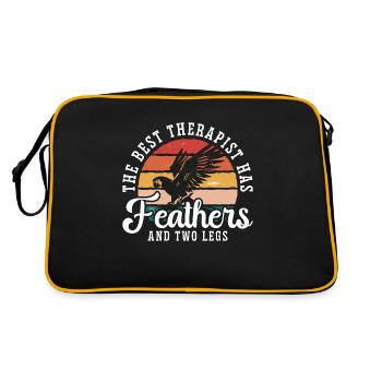 African Grey The Best Therapist Has Ornithologist - Retro Bag - black/gold - Back