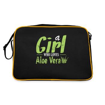 Une fille qui aime la plante médicinale d’aloe vera - Sac Retro - noir/or - Dos