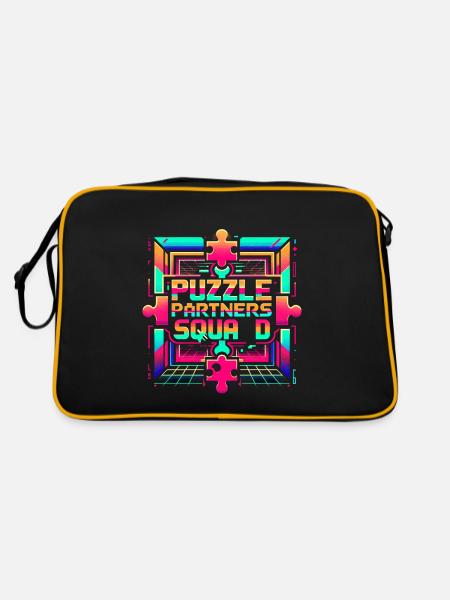 Puzzle Partners Squad 2 - Retro Bag - black/gold - Back
