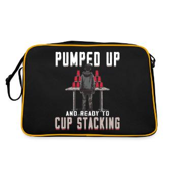 Stapeln Von Bechern Speed Stacker - Retro Tasche - Schwarz/Gold - Hinten