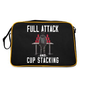 Stapeln Von Bechern Speed Stacker - Retro Tasche - Schwarz/Gold - Hinten