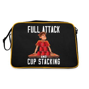 Stapeln Von Bechern Speed Stacker - Retro Tasche - Schwarz/Gold - Hinten