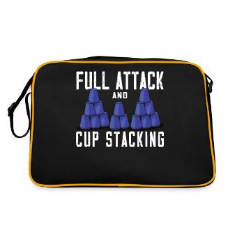 Stapeln Von Bechern Speed Stacker - Retro Tasche - Schwarz/Gold - Hinten