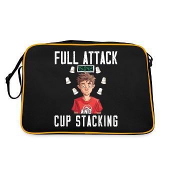 Stapeln Von Bechern Speed Stacker - Retro Tasche - Schwarz/Gold - Hinten