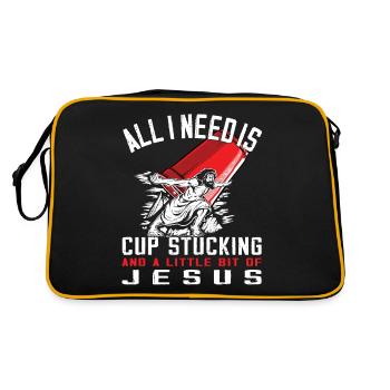 Stapeln Von Bechern Speed Stacker - Retro Tasche - Schwarz/Gold - Hinten